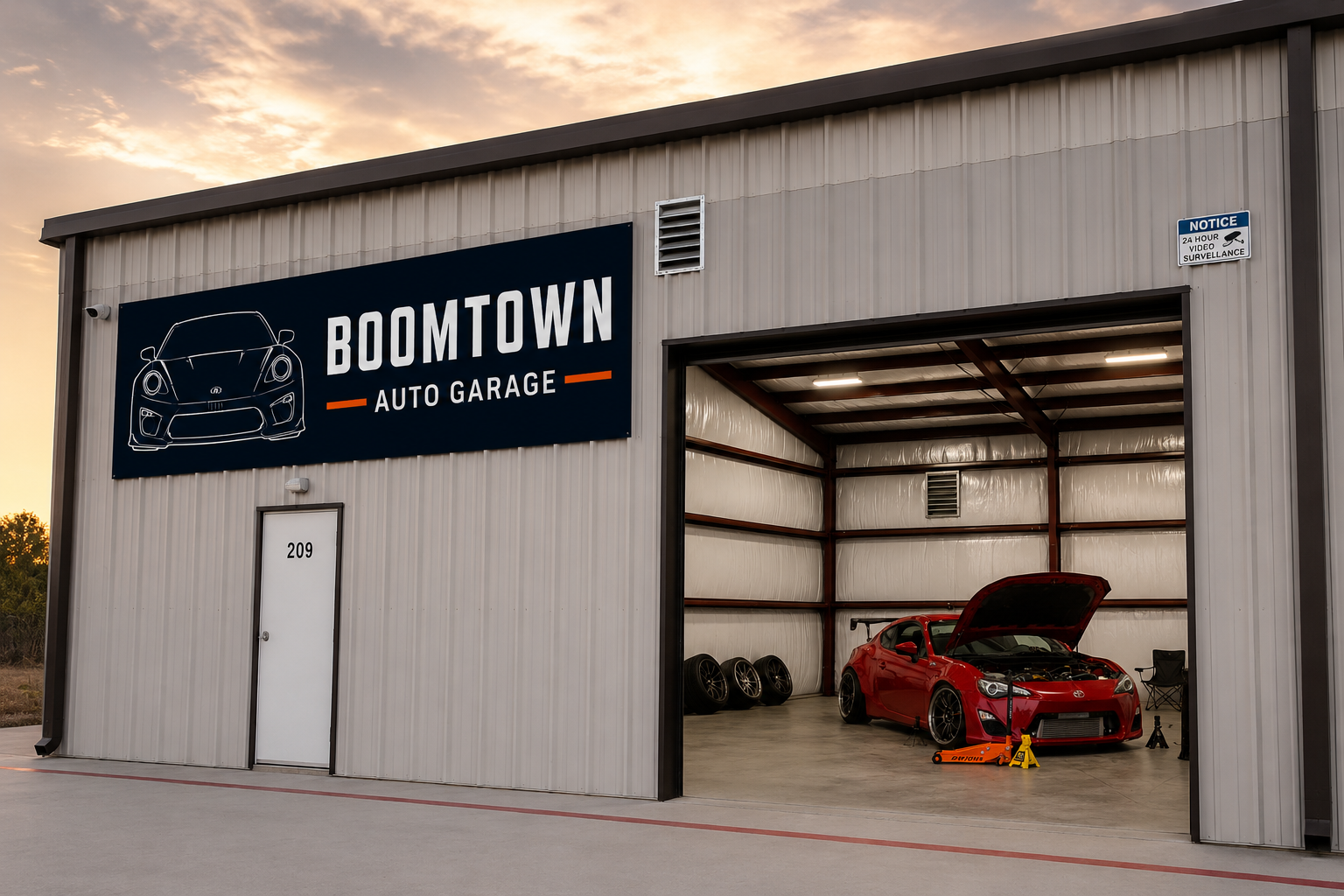 Boomtown Auto Garage facility in Stafford, Texas